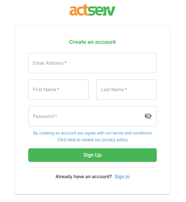 Sign-up select